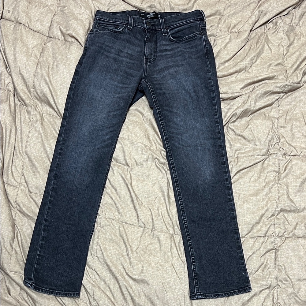Hollister Men's Slim Straight Epic Flex Jeans in Charcoal 28x30